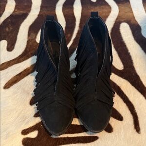 Coconuts by Matisse Black Fringe Ankle Booties